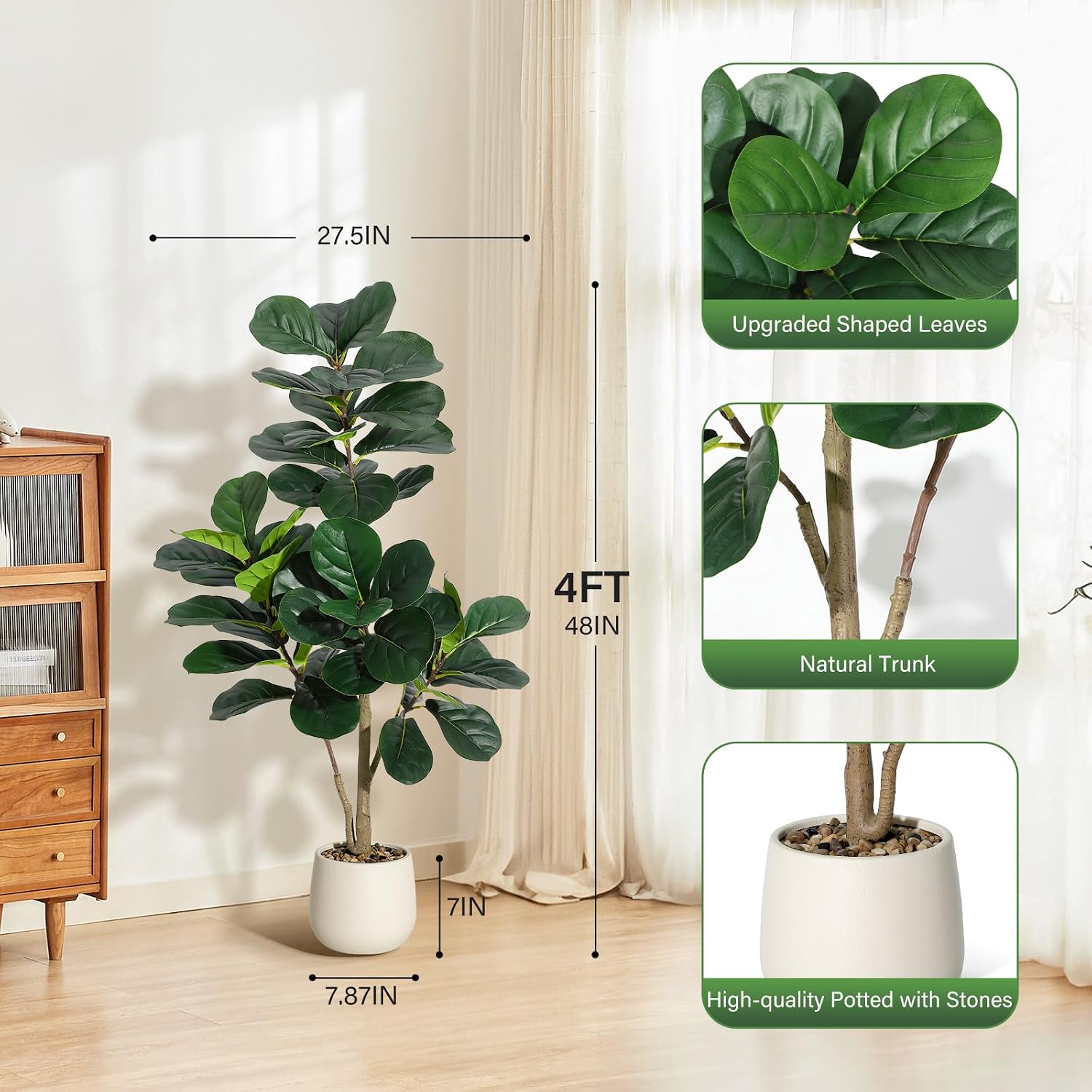 4 ft Fiddle Leaf Fig Tree Arti - Ficus Lyrata Tree ulasan dan harga