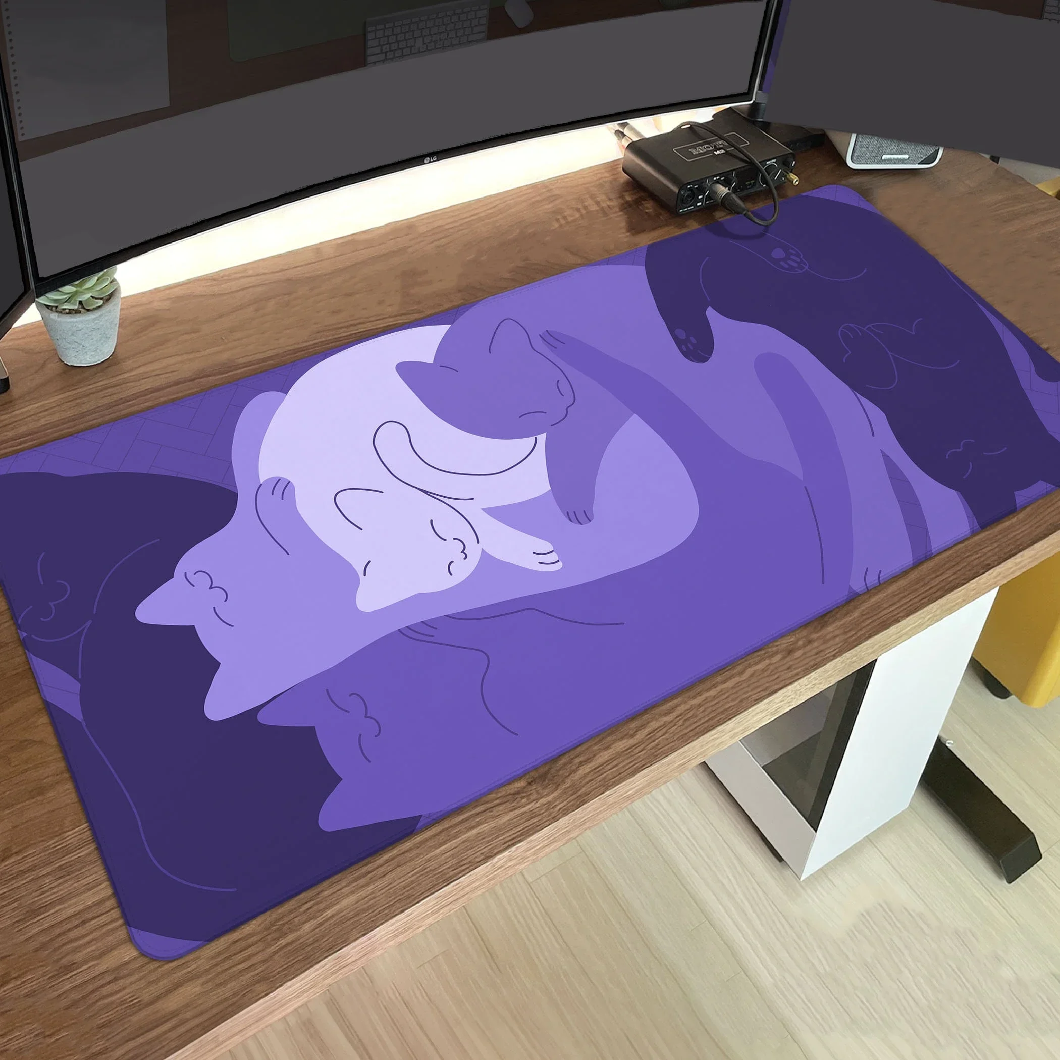 Purple Cats Desk Mat Cat Mouse - Tradescantia Purple ulasan dan harga
